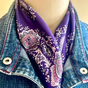 TIE RACK vintage purple paisley scarf